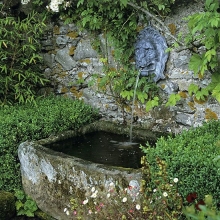Stone trough with cast fountain